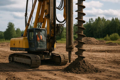 Как происходит бурение скважин под сваи? Как происходит бурение скважин под сваи?